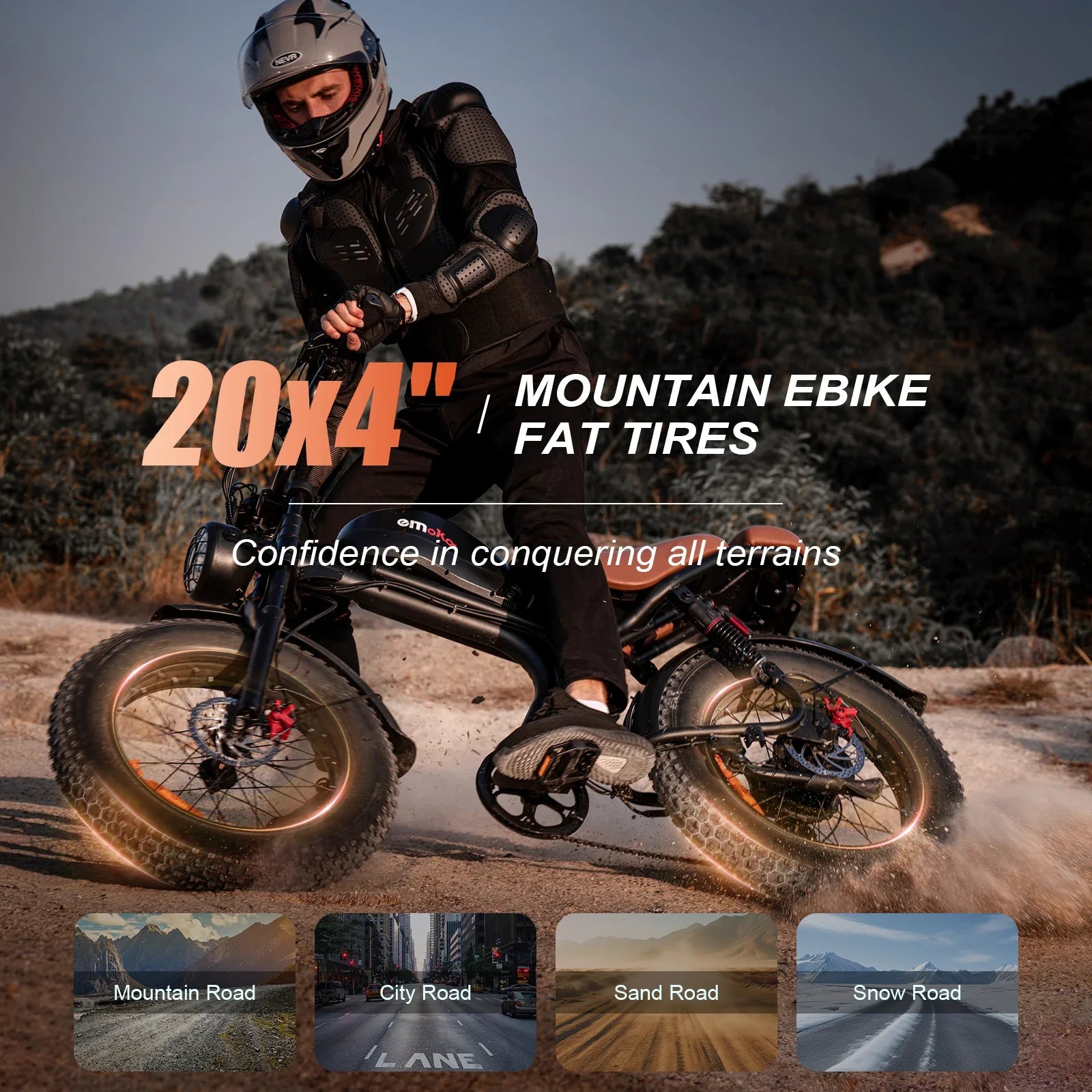 HKM-273619 20" Electric Fat Tire City Bike with 48V 20AH Battery, 7-Speed Gear System, and Hydraulic Disc Brakes