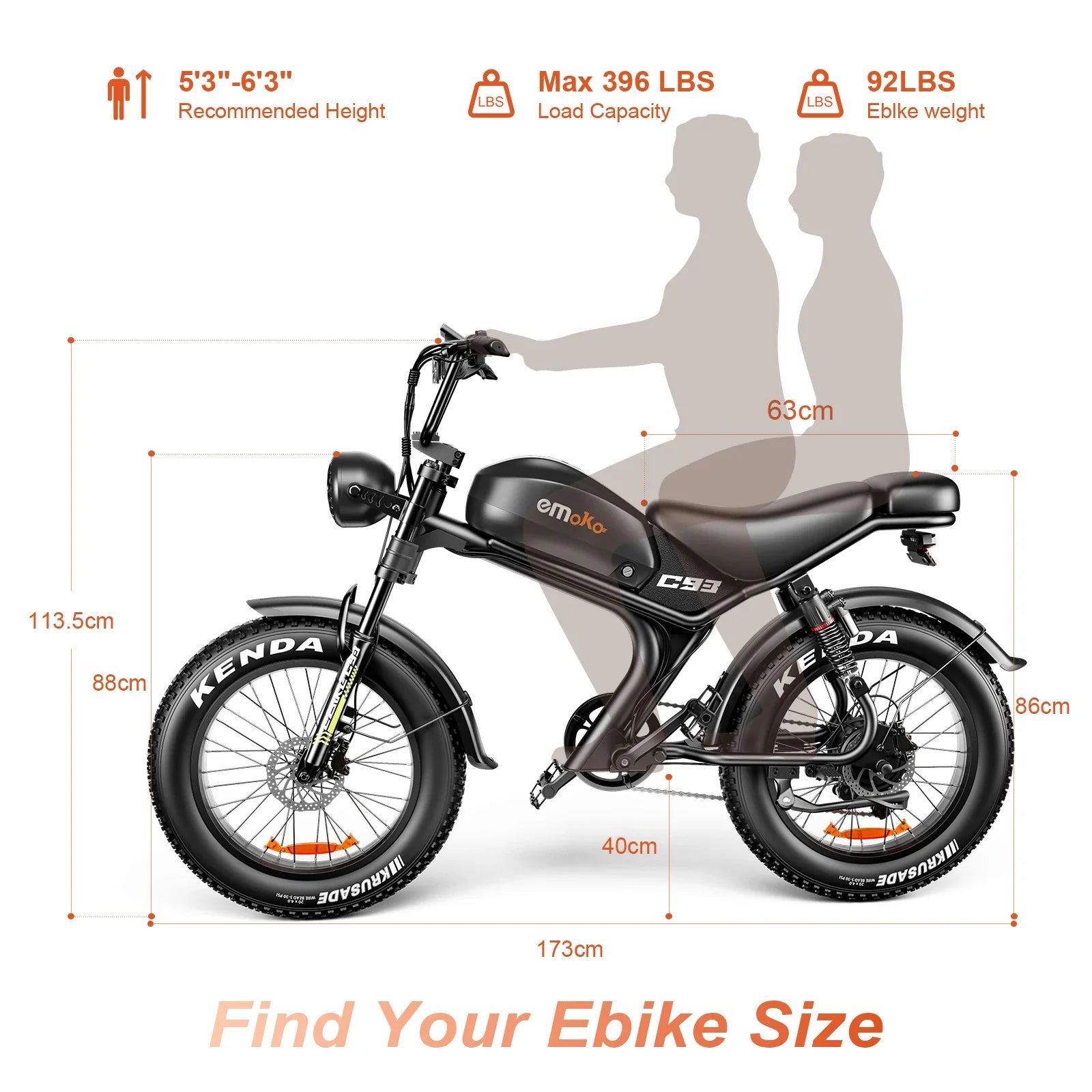 HKM-273619 20" Electric Fat Tire City Bike with 48V 20AH Battery, 7-Speed Gear System, and Hydraulic Disc Brakes