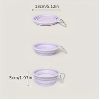 HKM-2736445 Portable Macaron Color Silicone Folding Pet Bowl for Food and Water ¨C Lightweight Travel Feeding Container