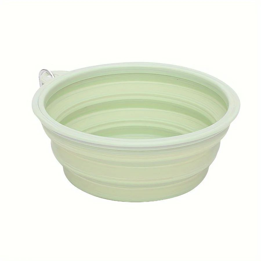 HKM-2736445 Portable Macaron Color Silicone Folding Pet Bowl for Food and Water ¨C Lightweight Travel Feeding Container