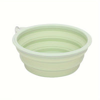 HKM-2736445 Portable Macaron Color Silicone Folding Pet Bowl for Food and Water ¨C Lightweight Travel Feeding Container
