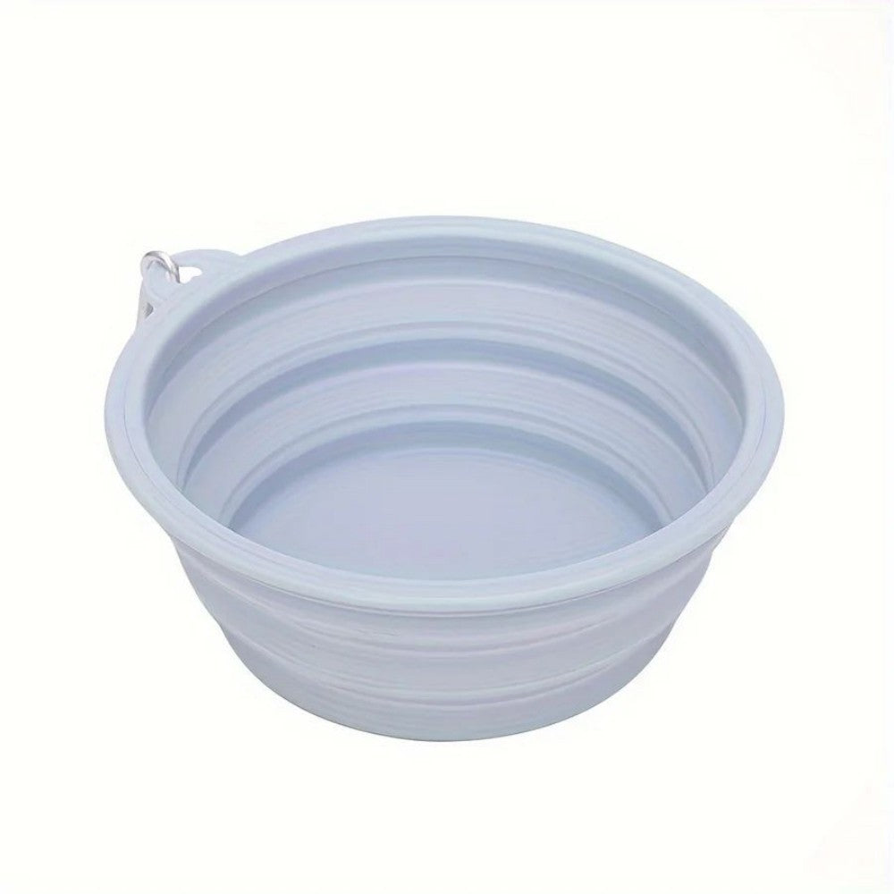 HKM-2736445 Portable Macaron Color Silicone Folding Pet Bowl for Food and Water ¨C Lightweight Travel Feeding Container