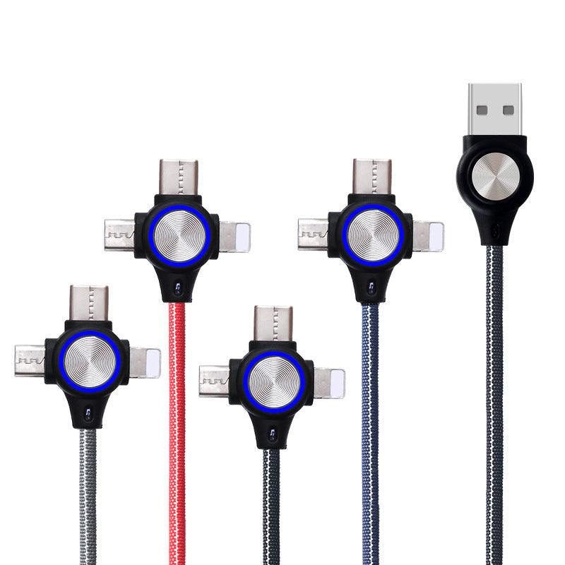 HKM-273683 Three-in-One Charging and Data Cable for Mobile Phones and Tablets - 1m Length, Multiple Color Options