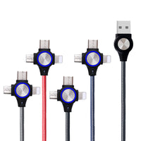 HKM-273683 Three-in-One Charging and Data Cable for Mobile Phones and Tablets - 1m Length, Multiple Color Options