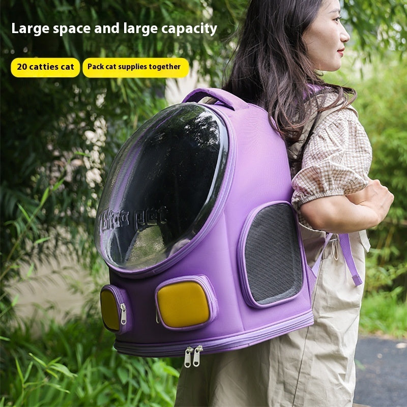HKM-2738493 Spacious Outdoor Nylon Cat Backpack for Comfortable Travel