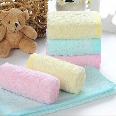 HKM-273875 Bamboo Fiber Towel in Sky Blue, Pink, and Light Yellow - 50x25 cm