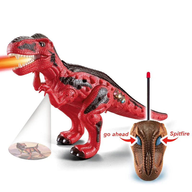 HKM-273875 Remote Control Fire-Breathing Walking Dinosaur with Sound and Light Effects for Kids