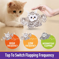 HKM-2739517 Interactive Rechargeable Automatic Owl Cat Toy with Catnip - Flapping Wings, Three Modes for Engaging Play