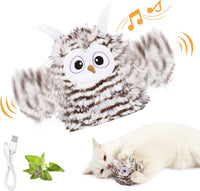 HKM-2739517 Interactive Rechargeable Automatic Owl Cat Toy with Catnip - Flapping Wings, Three Modes for Engaging Play
