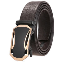 HKM-274003 Men's Automatic Ratchet Belt - Custom Fit Fashion Accessory with Adjustable Sizing