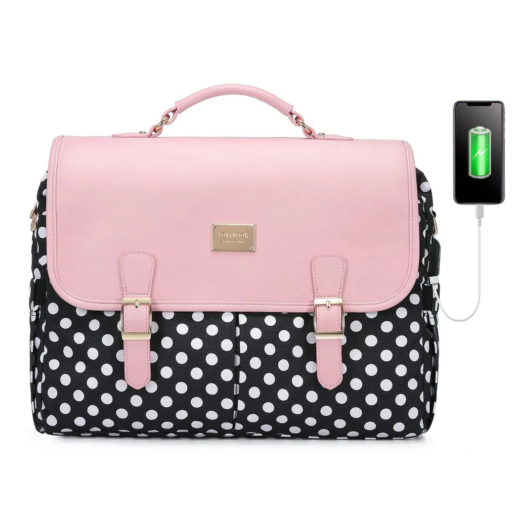 HKM-274003 Waterproof Large Office Tote Bag for Women – Stylish PU Briefcase for Laptops and Daily Business Use