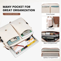 HKM-274003 Waterproof Large Office Tote Bag for Women – Stylish PU Briefcase for Laptops and Daily Business Use