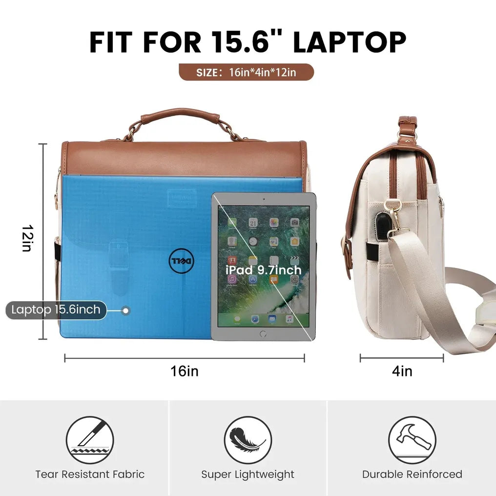 HKM-274003 Waterproof Large Office Tote Bag for Women – Stylish PU Briefcase for Laptops and Daily Business Use
