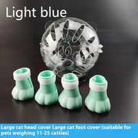 HKM-2740413 Cat Anti-Licking Space Head Cover with Foot Covers for All Seasons