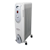 HKM-274067 Freestanding 13-Fin Electric Oil Filled Radiator Heater with Adjustable Thermostat and Remote Control, 1000W/2000W/3000W