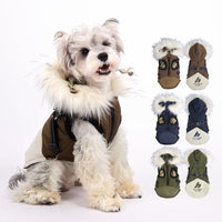 HKM-2740797 Sapphire Blue Velvet Cold Protection Shell Jacket for Dogs, Sizes S-3XL