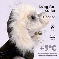 HKM-2740797 Sapphire Blue Velvet Cold Protection Shell Jacket for Dogs, Sizes S-3XL