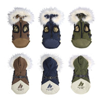 HKM-2740797 Sapphire Blue Velvet Cold Protection Shell Jacket for Dogs, Sizes S-3XL