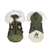 HKM-2740797 Sapphire Blue Velvet Cold Protection Shell Jacket for Dogs, Sizes S-3XL