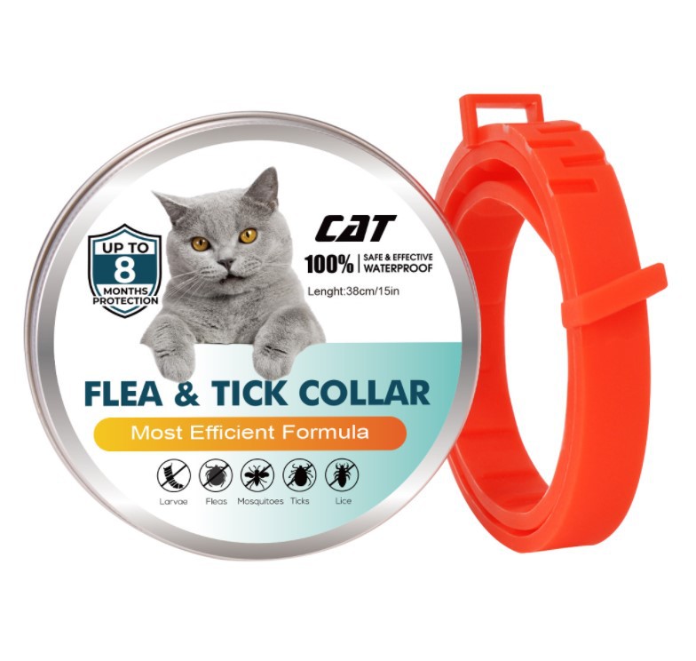 HKM-2743997 Essential Oil Flea Control Collar for Cats - Adjustable, 38cm, Multiple Colors Available
