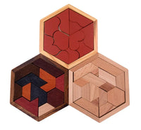 HKM-274451 Educational Wooden Tangram Puzzle Set - 11 Geometric Shapes for Brain Development and Hand Coordination