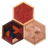 HKM-274451 Educational Wooden Tangram Puzzle Set - 11 Geometric Shapes for Brain Development and Hand Coordination