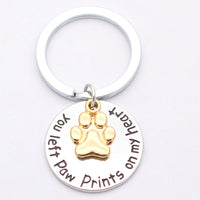 HKM-2744637 Paw Print Necklace in Electroplated White and Yellow Alloy