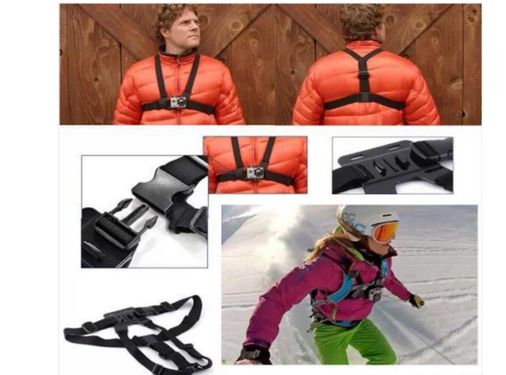 HKM-274515 Chest Harness Mount for GoPro Hero 3+/3/2 - Adjustable Elastic Cord Strap for Action Sports