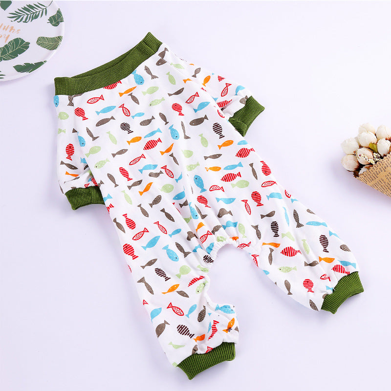 HKM-2746429 Comfortable Cotton Pajamas for Pets with Fun Prints - Multiple Designs and Sizes Available