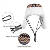 HKM-2746813 Cozy Striped Cotton Fleece Hat in Jacquard Red and Flower Basket Patterns for Winter