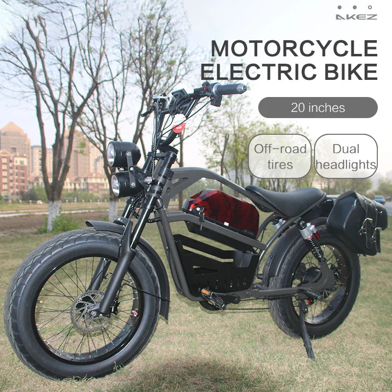 HKM-274771 48V 1500W Off-Road Fat Tire Electric Bike with 18Ah Removable Battery and Hydraulic Disc Brakes