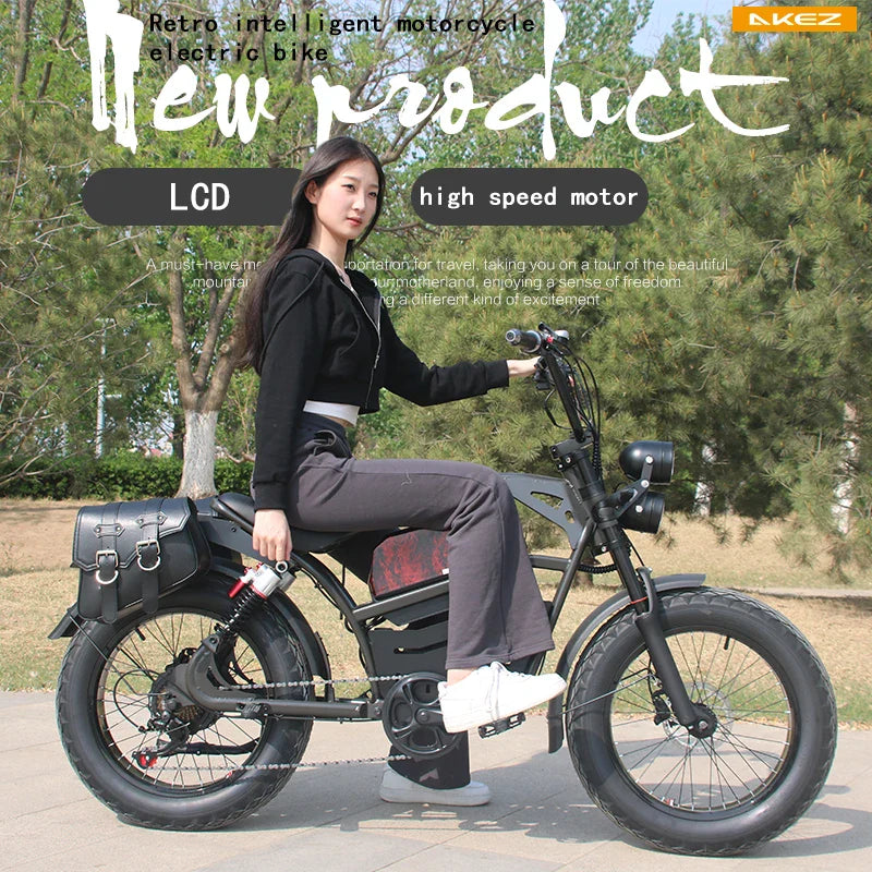 HKM-274771 48V 1500W Off-Road Fat Tire Electric Bike with 18Ah Removable Battery and Hydraulic Disc Brakes
