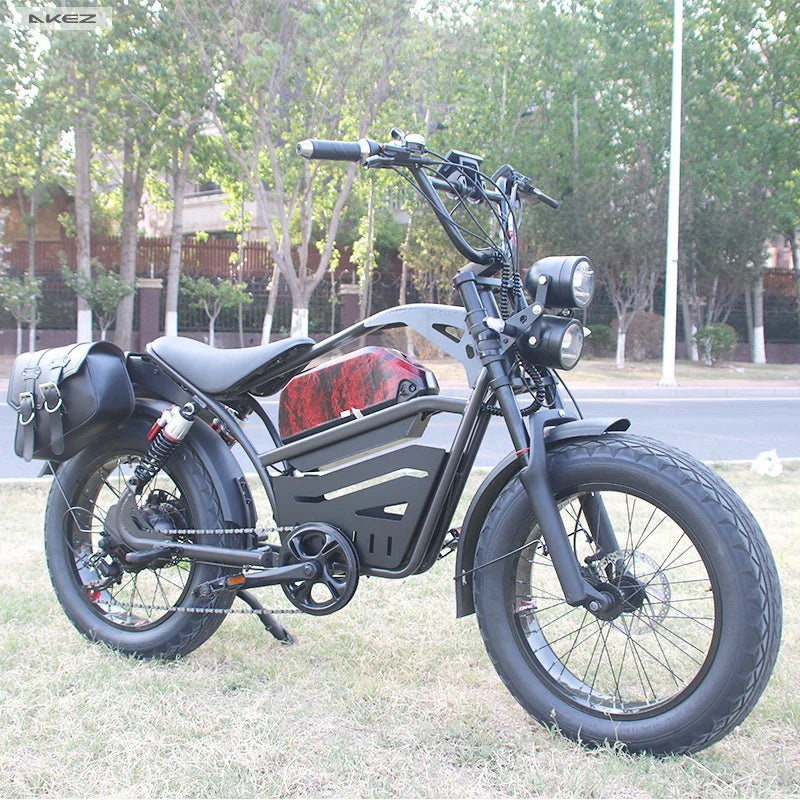 HKM-274771 48V 1500W Off-Road Fat Tire Electric Bike with 18Ah Removable Battery and Hydraulic Disc Brakes