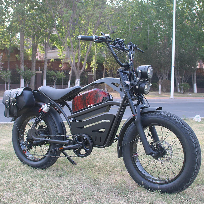 HKM-274771 48V 1500W Off-Road Fat Tire Electric Bike with 18Ah Removable Battery and Hydraulic Disc Brakes