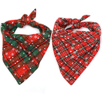 HKM-2748349 Plaid Cotton Christmas Triangular Dog Scarf - Available in 6 Colors, Size 44x44cm