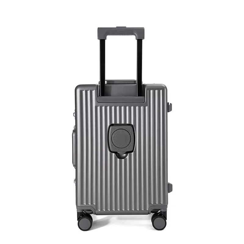 HKM-274835 Lightweight Unisex Retractable Spinner Luggage with Durable Aluminium Frame and TSA Lock for Travel