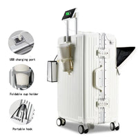 HKM-274835 Lightweight Unisex Retractable Spinner Luggage with Durable Aluminium Frame and TSA Lock for Travel