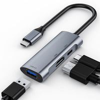 HKM-274835 Type-C 3-in-1 HDMI PD USB Expansion Dock for Seamless Connectivity
