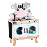 HKM-274899 Wooden Kitchen Role Play Toy for Toddlers, Pretend Cooking Set for Children