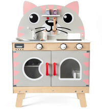 HKM-274899 Wooden Kitchen Role Play Toy for Toddlers, Pretend Cooking Set for Children