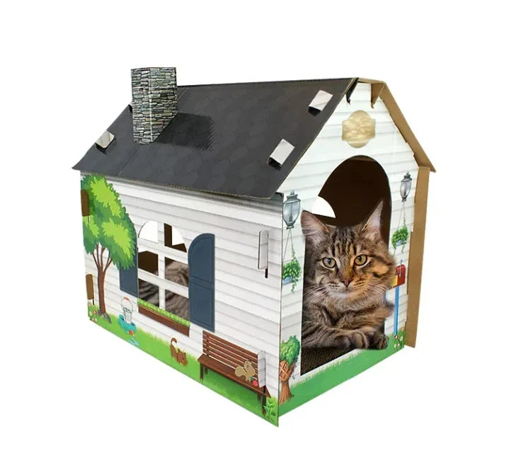 HKM-274963 Sustainable Corrugated Paper Cat Scratcher Tent for Playful Cats