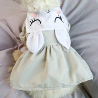 HKM-2750141 Sleepy Bunny Skirt with Rabbit Ears for Girls - Princess Dress in Gray & Pink