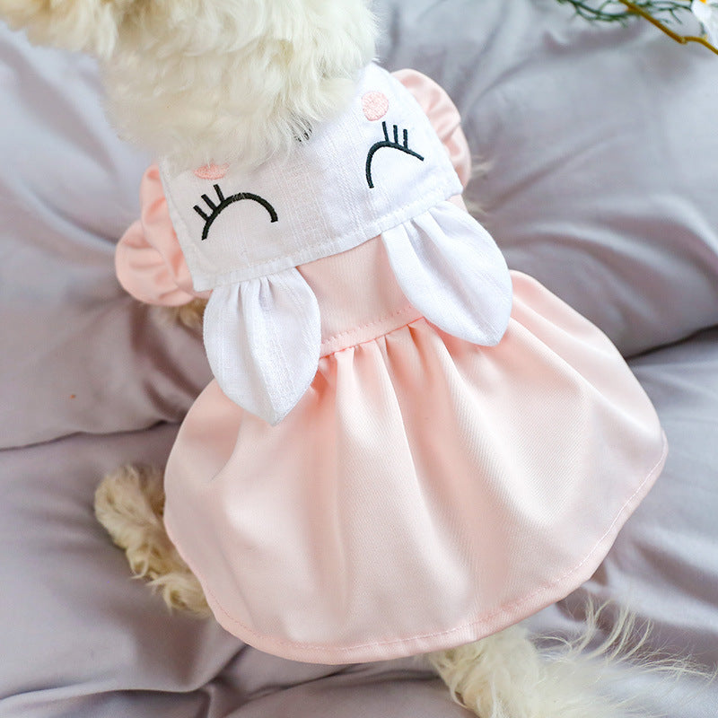 HKM-2750141 Sleepy Bunny Skirt with Rabbit Ears for Girls - Princess Dress in Gray & Pink