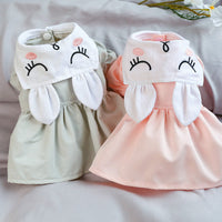 HKM-2750141 Sleepy Bunny Skirt with Rabbit Ears for Girls - Princess Dress in Gray & Pink