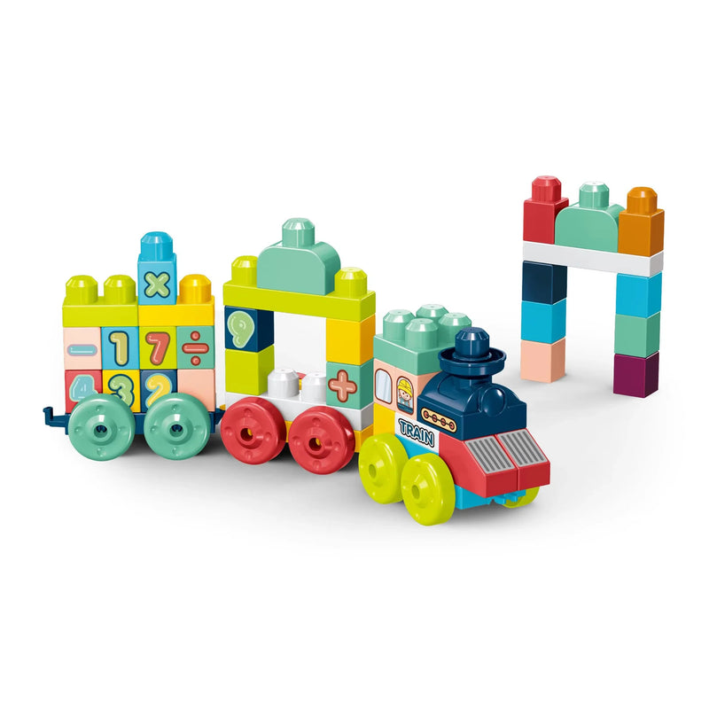 HKM-275027 Digital Train Building Block Set for Kids - 55+ Colorful Assembly Pieces for Educational Fun