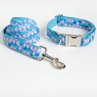 HKM-2751549 Mermaid Pattern Dog Collar and Leash Set - Multiple Sizes Available