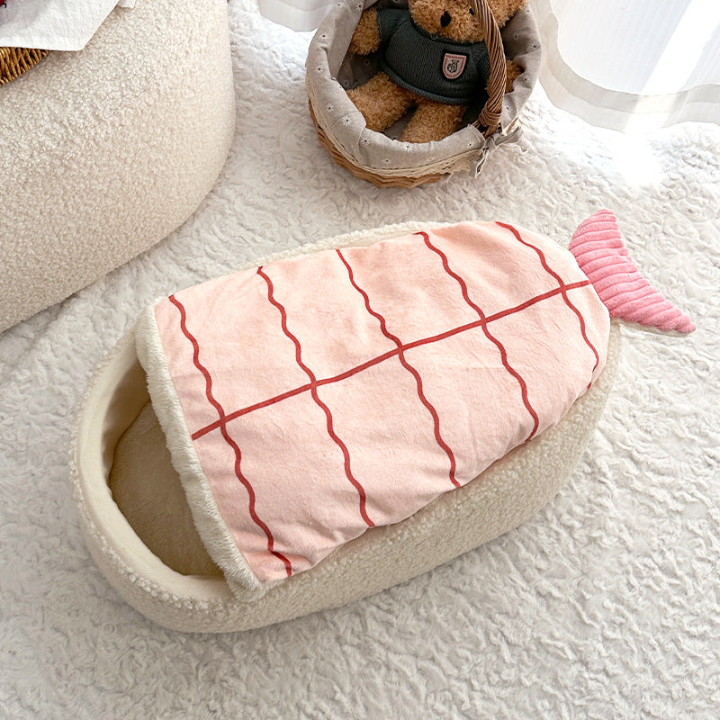 HKM-2751805 Cozy Removable Pet Nest Dog Mattress - Sushi Design for All Seasons