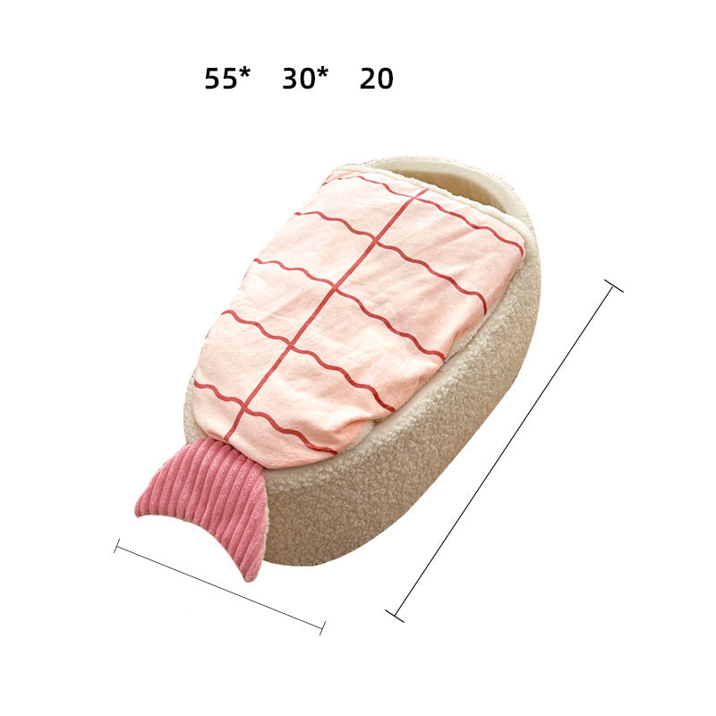 HKM-2751805 Cozy Removable Pet Nest Dog Mattress - Sushi Design for All Seasons