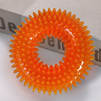 HKM-2752573 Spiky Sounding Dog Toy Ball - Durable TPR Material in Red, Green, and Blue