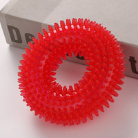 HKM-2752573 Spiky Sounding Dog Toy Ball - Durable TPR Material in Red, Green, and Blue